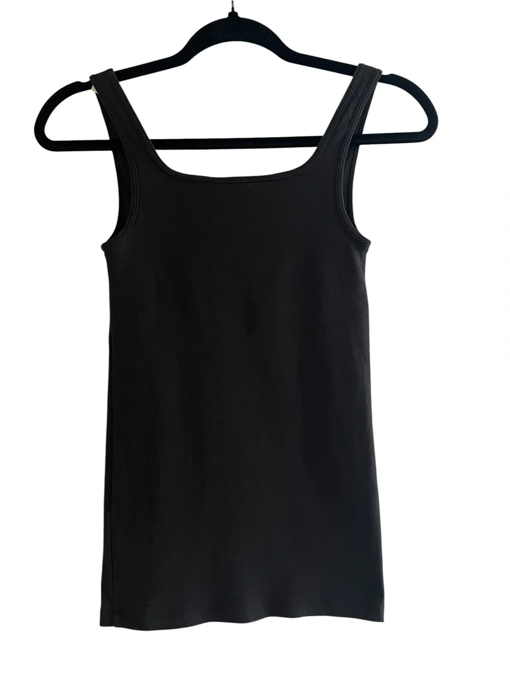 J.Crew 100% Cotton Black Perfect Fit Square Neckline Tank Top- XS